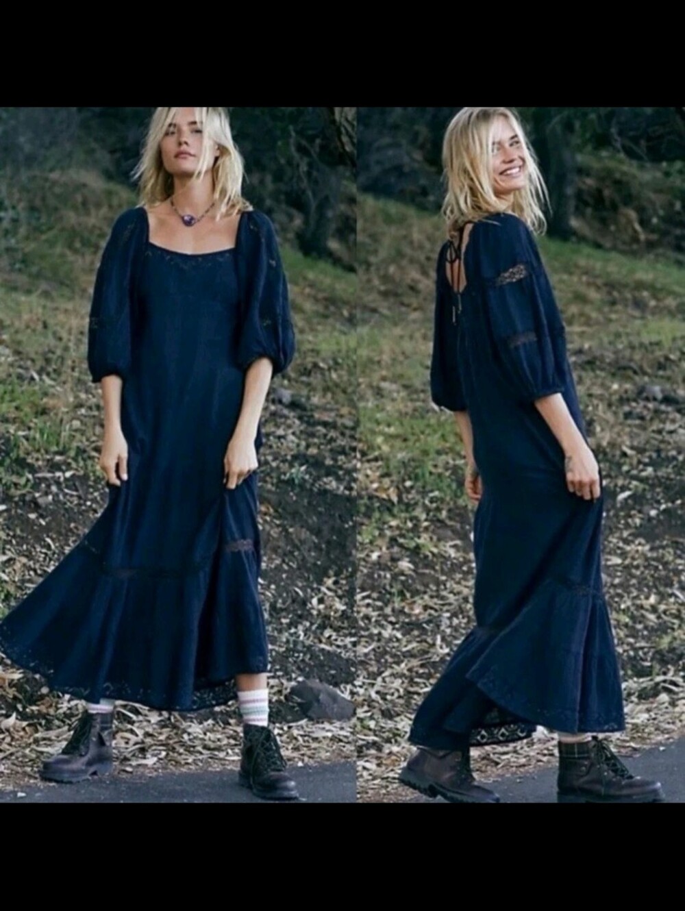 Free People All The Attitude Black Maxi Dress